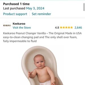 Keekaroo Peanut Changer Vanilla – The Original Made in USA easy-to-clean pad.